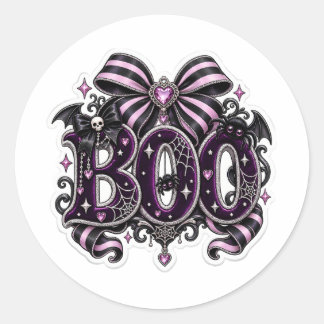 スプーキー カワイイ "BOO" ハロウィン ラウンドシール