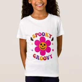 スプーキー グルービー ピンクフラワー ハロウィン Tシャツ