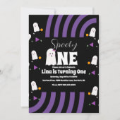 スプーキー・グルービー・レターズ ハロウィン 誕生日 招待状 (正面)