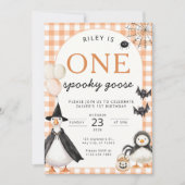 スプーキー・グース ハロウィン 1歳の誕生日 招待状 (正面)