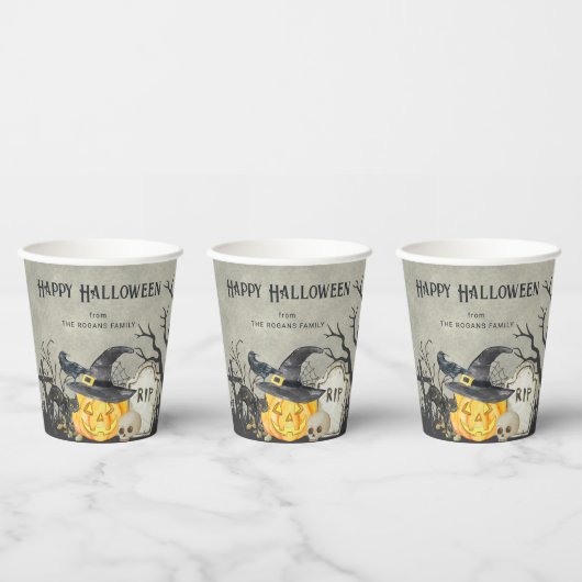 スプーキー コスチューム アンド カクテルズ ハロウィン 紙コップ (複数)