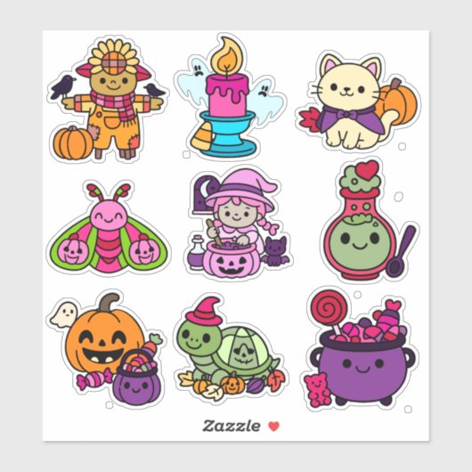 スプーキー&スイート:ハロウィンステッカーセット シール (シート)