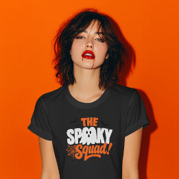 スプーキー・スクワッドのハロウィンデザイン Tシャツ