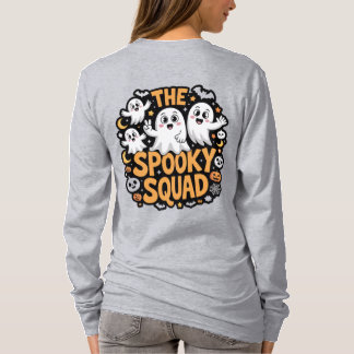 スプーキー・スクワッド - かわいいハッピーゴーストのハロウィンアート Tシャツ