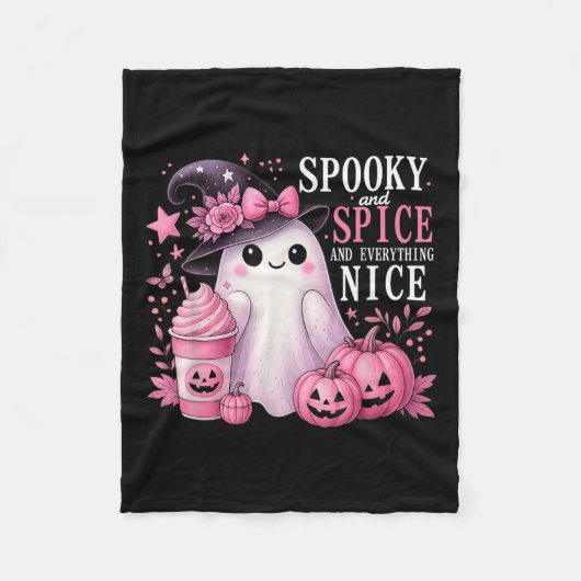 スプーキー&スパイス&ナイスなハロウィンピン フリースブランケット (正面)