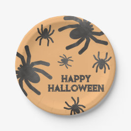 スプーキー・スパイダー ハッピー・ハロウィン ペーパープレート