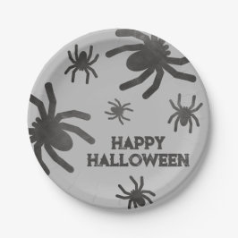 スプーキー・スパイダー ハッピー・ハロウィン ペーパープレート