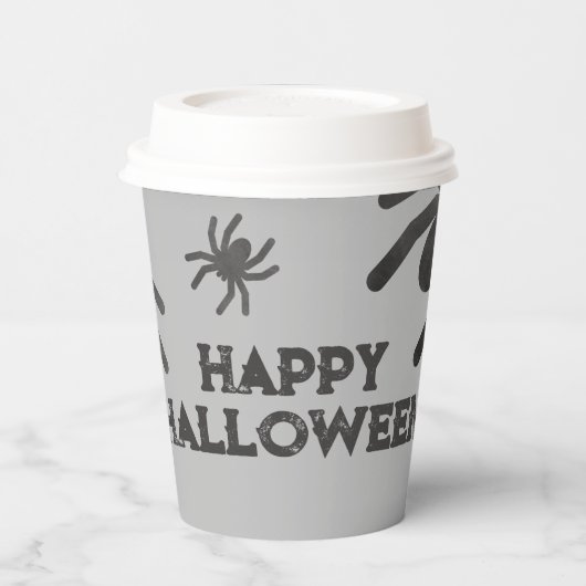 スプーキー・スパイダー ハッピー・ハロウィン 紙コップ (左)