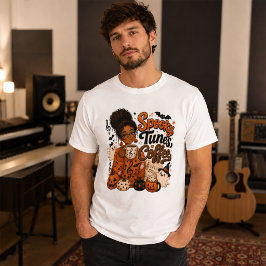スプーキー・チューンズ・コーヒー ハロウィン 音楽の先生 Tシャツ
