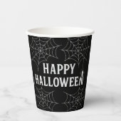スプーキー ドリンク ハッピー ハロウィン クモの巣 怪奇な 紙コップ (正面)