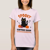 スプーキー・ナイトメア・シーズン 黒猫 カボチャ ハロウィン Tシャツ (正面)