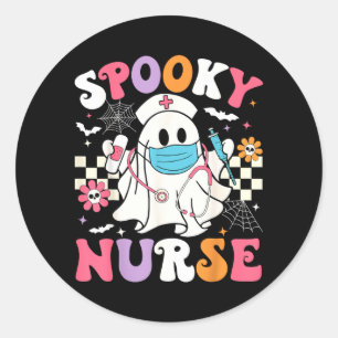 スプーキー ナース ハロウィン おばけ かわいい グルービー 看護 ラウンドシール