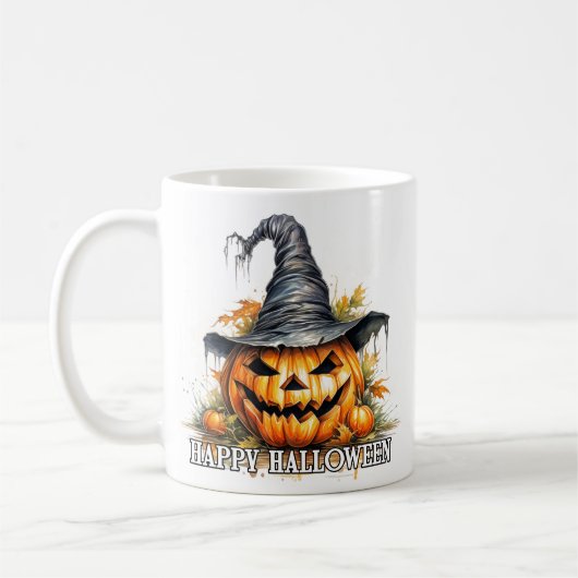 スプーキー ハッピー ハロウィン パンプキン コーヒーマグカップ (左)