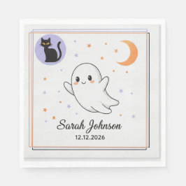 スプーキー・ハロウィン・パーティー・ナプキン | 3層構造のかわいいお化け スタンダードランチョンナプキン