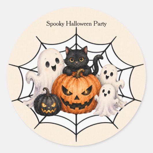 スプーキー・ハロウィン・パーティー ラウンドシール (正面)