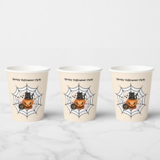 スプーキー ハロウィン パーティー 紙コップ (複数)