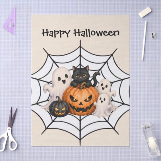 スプーキー ハロウィン パーティー 薄葉紙 (クラフト)