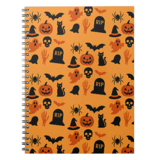 スプーキー・ハロウィン ブラック&オレンジ トリック ノートブック