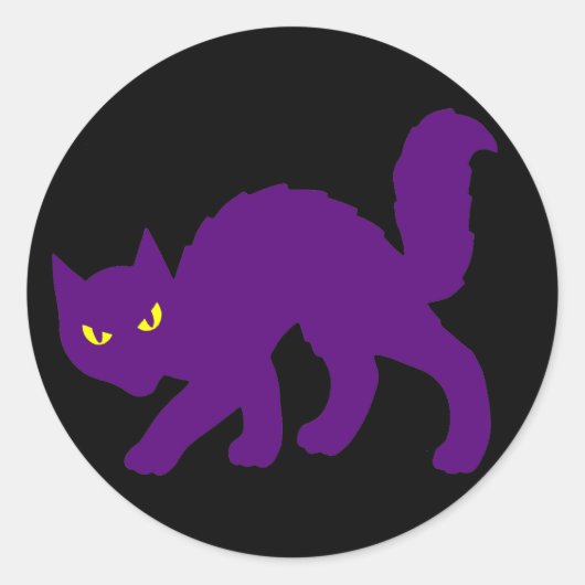 スプーキー ハロウィン 子猫 スケアリー イービル ラウンドシール (正面)