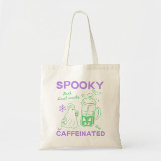 スプーキー・バット・カフェイン・キュート・ゴースト・ハロウィン トートバッグ