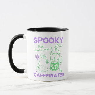 スプーキー・バット・カフェイン・グリーン・バイオレット・ハロウィン マグカップ
