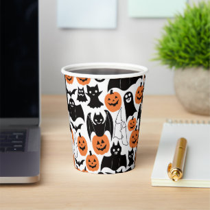 スプーキー・バット・パンプキン・カップ - ハロウィンパーティー！ 紙コップ