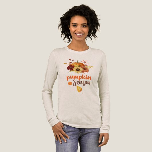 スプーキー・パンプキン・シーズン | かわいい秋とハロウィン トライブレンドTシャツ (正面全体)