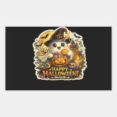 🎃 スプーキー パンプキン ハロウィン 長方形シール (正面)