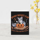 スプーキー ビスケット クラブ 猫 ハロウィン 猫 カード (黄色い花)