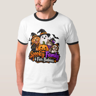 スプーキー ファミリー & ペット ハロウィン | かわいい犬と Tシャツ