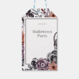 スプーキー フラワー ハロウィン バースデーパーティー カード ギフトタグ