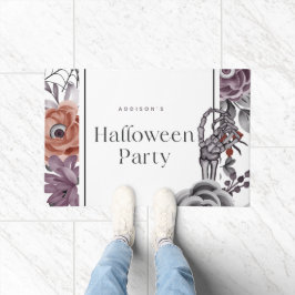 スプーキー フラワー ハロウィン バースデーパーティー カード ドアマット