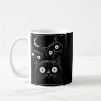 スプーキー ブラックキャット 月 ゴシック かわいい ハロウィン コーヒーマグカップ
