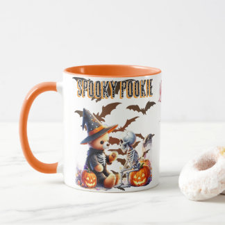 スプーキー プッキー かわいいハロウィンテディベア & スケルトン マグカップ