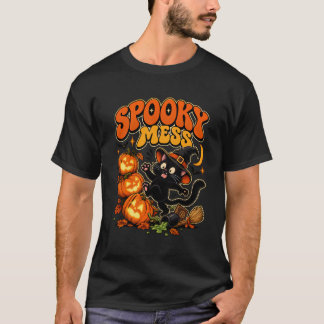 スプーキー・メス 黒猫 ハロウィン Tシャツ