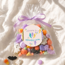 スプーキー・ワン かわいいハロウィンのおばけ 1歳の誕生日 ラウンドシール