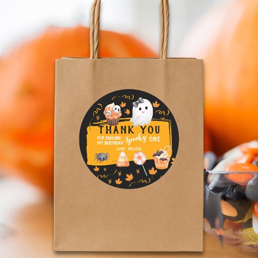 スプーキー・ワン かわいいハロウィン 誕生日 お礼 ラウンドシール