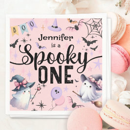 スプーキー・ワン・ガール・キュート・ゴースト・ハロウィン1歳の誕生日 スタンダードカクテルナプキン