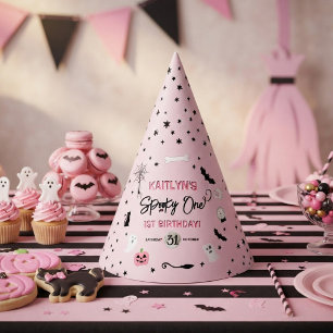 スプーキー・ワン！女の子のハロウィン1歳の誕生日 パーティーハット