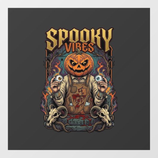 スプーキー・ヴァイアーズ ハロウィン カボチャの頭に眼球を持つ ウィンドウサイン (シート)