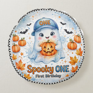スプーキーONEピロー ブルーゴーストハロウィンピロー ラウンドクッション