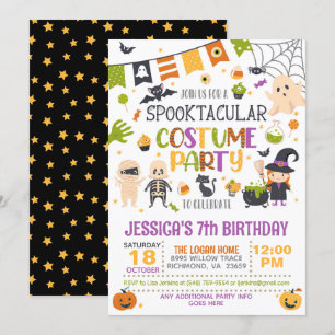 スプークの衣装パーティーハロウィーン誕生日- WH 招待状