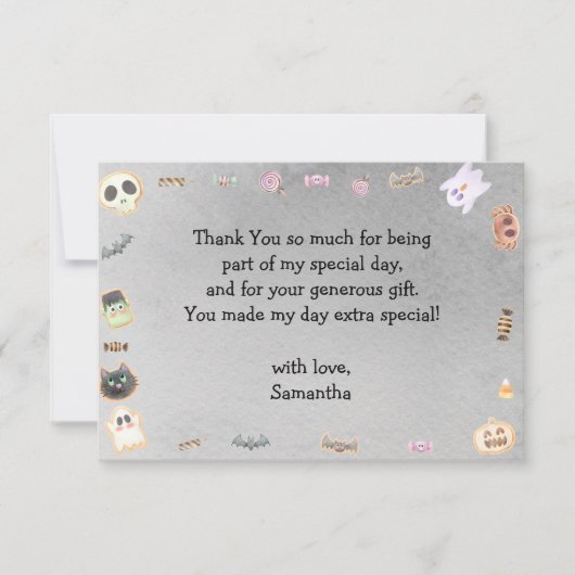 スプークタキュラーな誕生日の子供パーティ サンキューカード (正面)