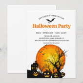スプークタキュラー ダーク ハロウィン パーティー 怖いお化け屋敷 招待状 (正面/裏面)
