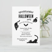 スプークタキュラー ハロウィン 黒猫 パーティー 招待状 (スタンド正面)