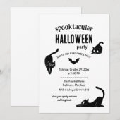 スプークタキュラー ハロウィン 黒猫 パーティー 招待状 (正面/裏面)