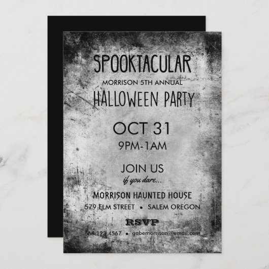 スプークタクルヴィンテージハローウィンパーティ招待状 招待状 (正面/裏面)