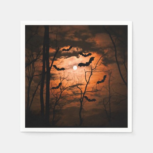 スプーク式満月の衣装パーティー スタンダードカクテルナプキン (正面)