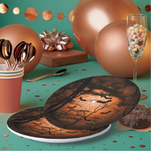 スプーク式満月の衣装パーティー ペーパープレート (複数)