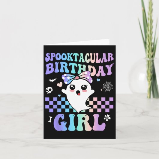 スプーク誕生日キュート幽霊ハロウィーン誕生日 カード (正面)